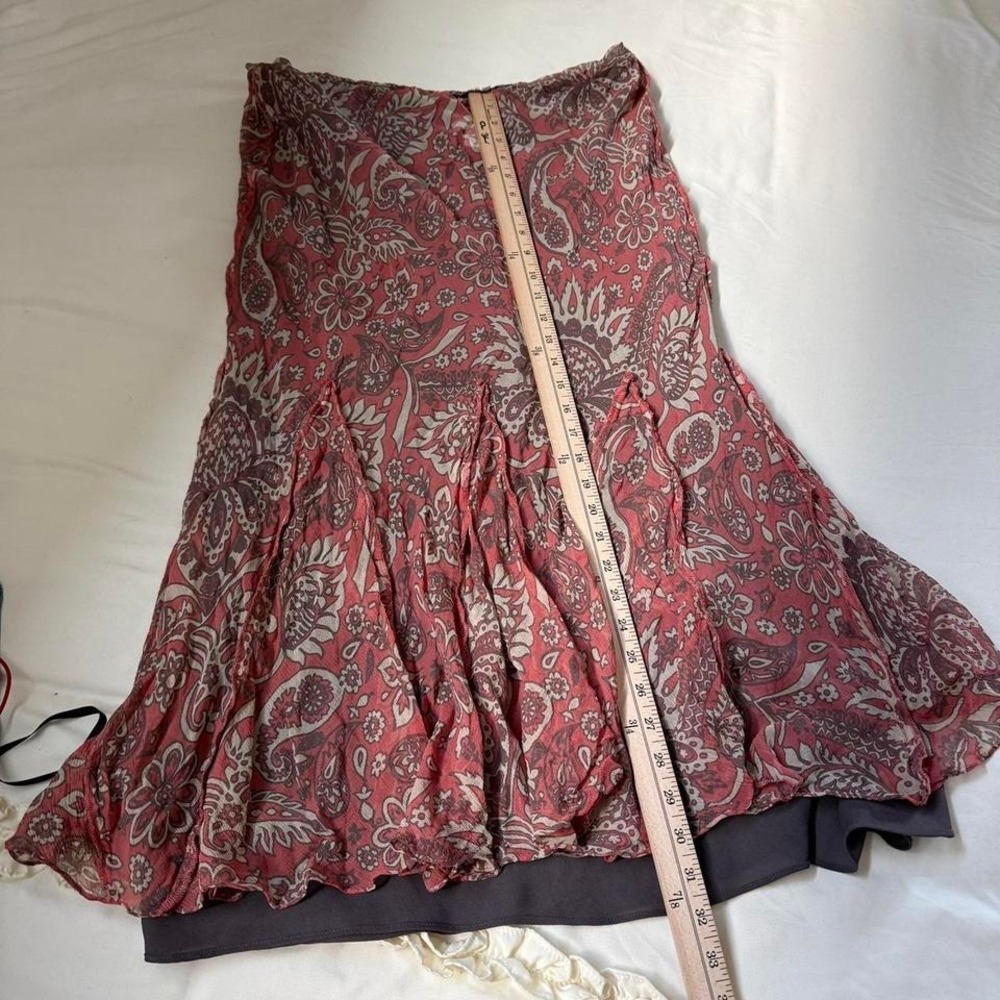 paisley silk maxi Y2K Charter Club paisley silk maxi skirt size 14 100% silk - Picture 2 of 5
